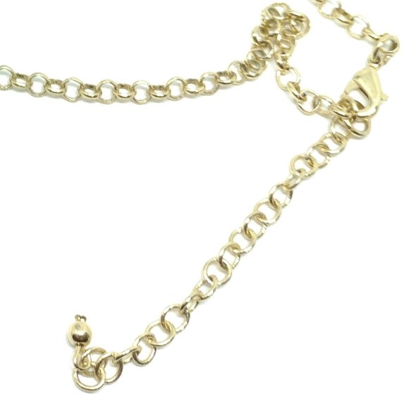 Gold Bar Necklace with Large Smoky Rhinestones Surrounded by Clear Rhinestones - Picture 7 of 8